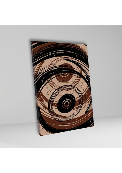 3'lü Kanvas Duvar Tablosu Kahverengi Modern Karışık Çizgiler modelleri