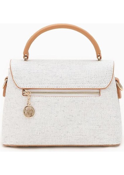 Krem Kumaş Dokulu El Çantası