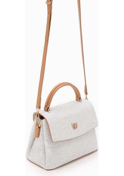 Krem Kumaş Dokulu El Çantası modelleri