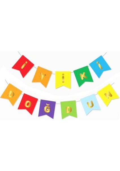 İyi Ki Doğdun Yazı Doğum Günü Banner Renkli Altın fiyatları