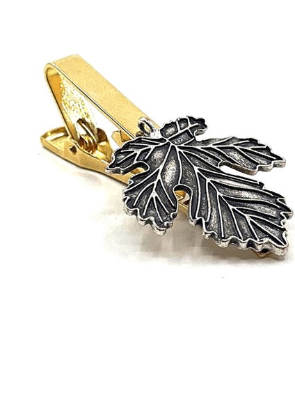 Altın Renk Gümüş Renk Yaprak Detaylı Kravat Iğnesi KIY734 fiyatları