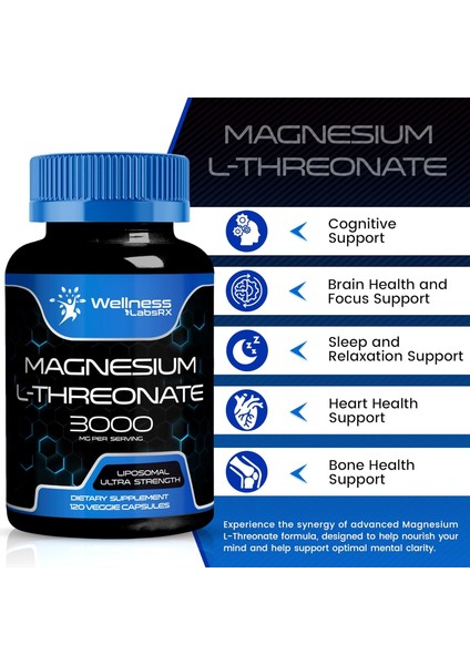 Magnesium L-Threonate 3000 Mg High Absorption 120 Kapsul