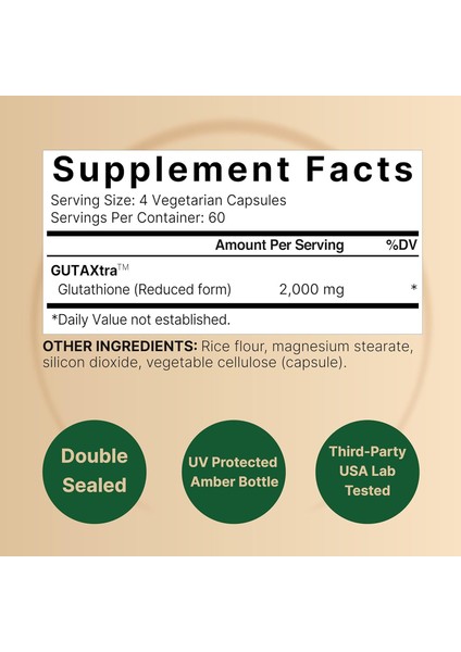 Glutathione 2000 Mg 240 Kapsul 98% Purity Gutaxtra Ultra Pure Bioavailable Active Form fiyatları
