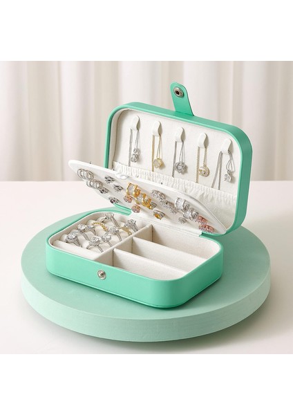 Dikdörtgen Takı Kutusu 3 Bölmeli Mücevher Düzenleyici Yüzük Küpe Kolye Seyahat Organizeri
