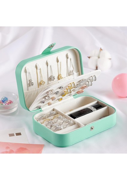 Dikdörtgen Takı Kutusu 3 Bölmeli Mücevher Düzenleyici Yüzük Küpe Kolye Seyahat Organizeri