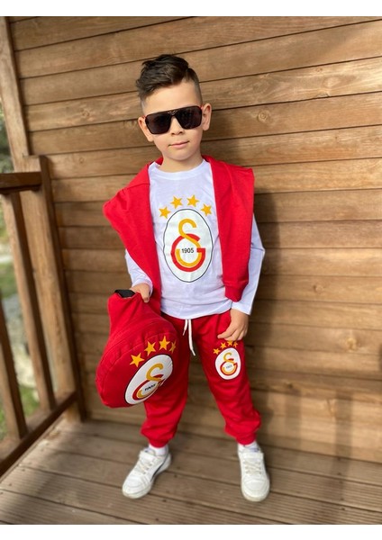 Taraftar Çantalı Eşofman Takımı Kırmızı fırsatları