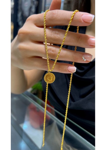 Burgu Halat Kolye Çeyrek Ata Lira Kolye 14 Ayar Altın fiyatları