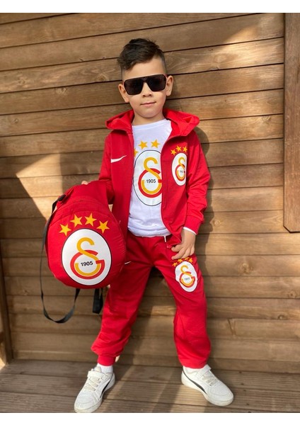 Taraftar Çantalı Eşofman Takımı Kırmızı