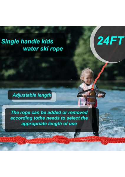 24FT Saplı Su Sporları Halatı, Çocuk Kürek Çekme Halatı, Kayak, Su Kayağı ve Diz Üstü Kayak Gibi Çeşitli Su Sporlarında Kullanılabilir (Yurt Dışından) modelleri