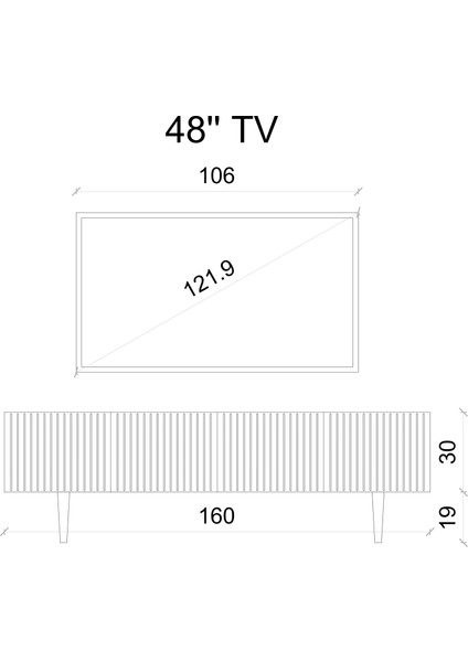 Capella Country 4 Kapaklı Ahşap Ayaklı 160 cm Tv Ünitesi