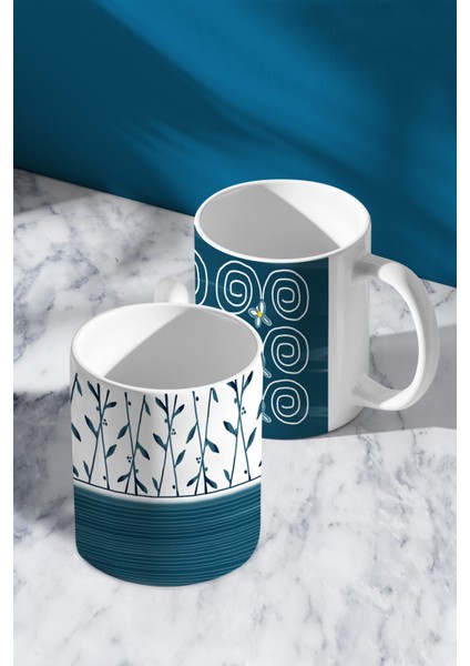 Blue Garden Çift Kupa Seti