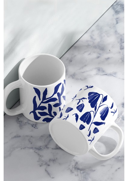 Blue Flower Çift Kupa Seti