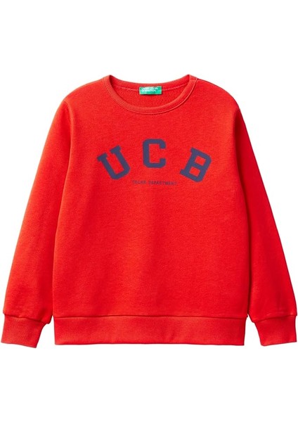 United Colors Of Benetton Benetton Erkek Çocuk Sweatshirt Baskılı  Kırmızı 3J68C109Z