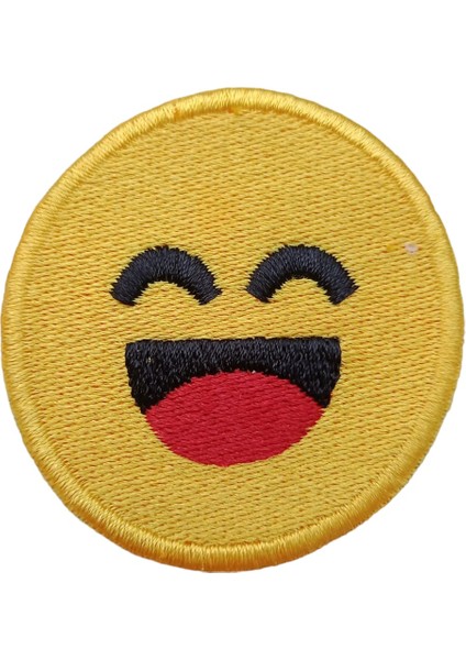 Keskin Nakış Ütü ile Yapışan Mutlu Emoji Yama Arma Patch 5cm