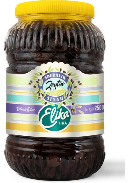 Zeytin Taş Baskı Iri Boy Doğal Siyah Salamura Zeytin 2.5 kg