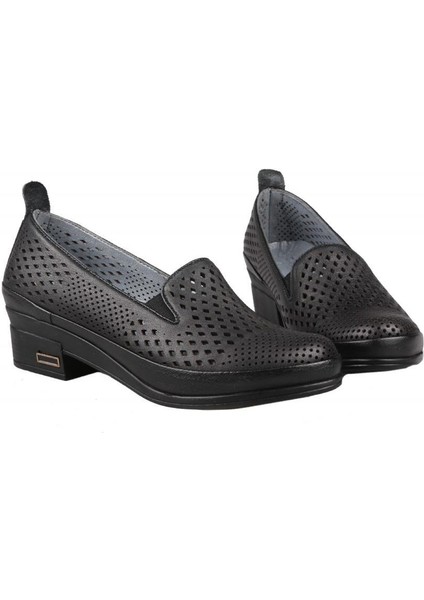 24554 Deri Ortopedik Siyah Kadın Günlük Anne Ayakkabısı modelleri