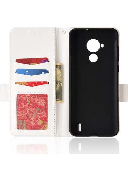 Nokia C30 Pu Deri Yan Toka Kart Yuvaları Tutucu Cüzdan Manyetik (Yurt Dışından)