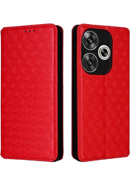 Xiaomi Poco F6 Pu Deri Cüzdan 3D Desen Manyetik Kapatma (Yurt Dışından)