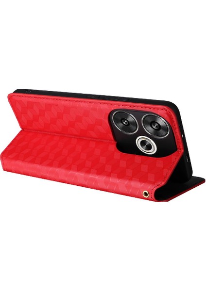 Xiaomi Poco F6 Pu Deri Cüzdan 3D Desen Manyetik Kapatma (Yurt Dışından)