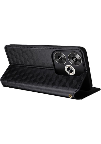 Xiaomi Poco F6 Pu Deri Cüzdan 3D Desen Manyetik Kapatma (Yurt Dışından)