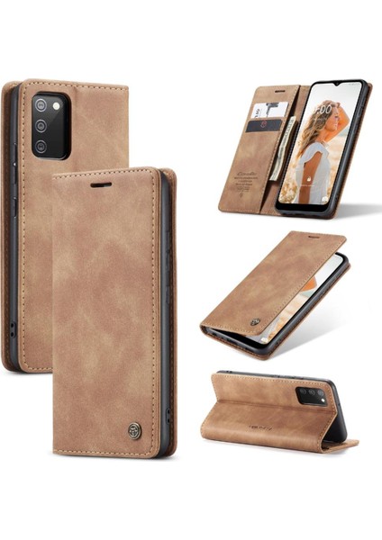 Samsung Galaxy A02S Için Flip Case Vintage Pu Deri Cüzdan Flip Folio (Yurt Dışından)