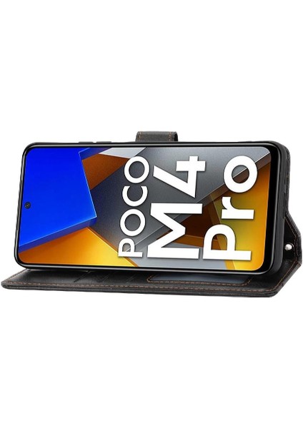 Xiaomi Poco M4 Pro 4g Için Flip Case Pu Deri Kart Tutucu Kayış Manyetik (Yurt Dışından)