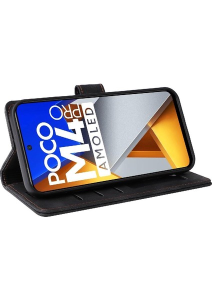 Xiaomi Poco M4 Pro Için Flip Case Cüzdan Kapak Çevirin Deri Kılıf Basit (Yurt Dışından)