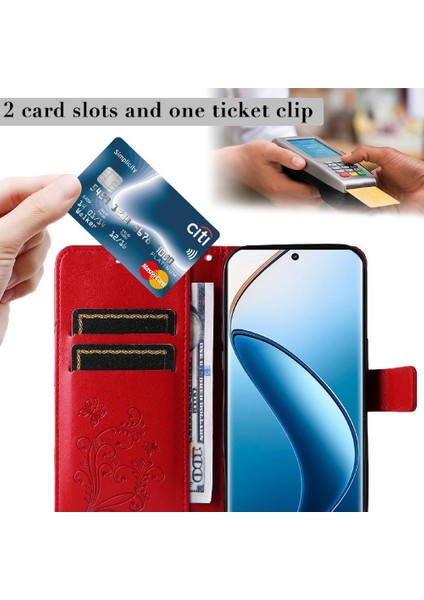 Kart Yuvası Standı ile Realme 12 Pro Artı Pu Deri Kılıf Kickstand Çevirin (Yurt Dışından)