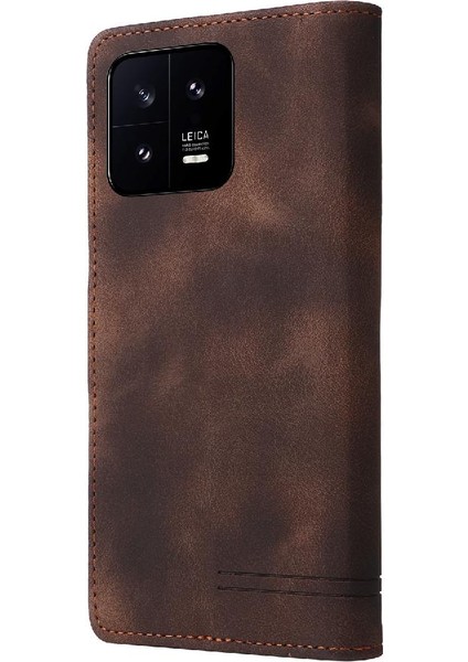 SZY Mall Xiaomi 13 Için Flip Case Cüzdan Kapak Çevirin Kılıf Darbeye Basit (Yurt Dışından)