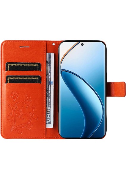 Kart Yuvası Standı ile Realme 12 Pro Artı Pu Deri Kılıf Kickstand Çevirin (Yurt Dışından)