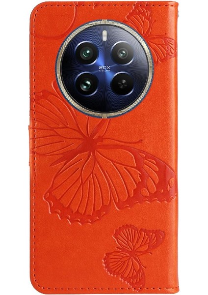Kart Yuvası Standı ile Realme 12 Pro Artı Pu Deri Kılıf Kickstand Çevirin (Yurt Dışından)
