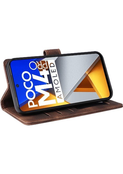 Xiaomi Poco M4 Pro Için Flip Case Cüzdan Kapak Çevirin Deri Kılıf Basit (Yurt Dışından)