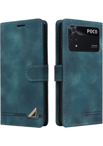 Xiaomi Poco M4 Pro Için Flip Case Cüzdan Kapak Çevirin Deri Kılıf Basit (Yurt Dışından)