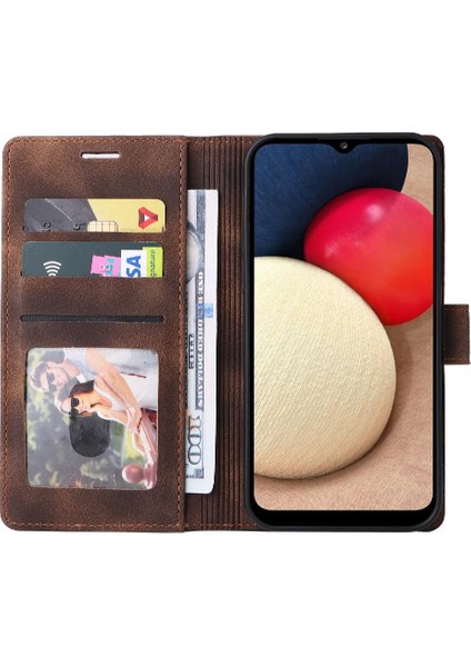 Samsung Galaxy A02S Flip Kapak Için Flip Case Darbeye Cüzdan Basit (Yurt Dışından)