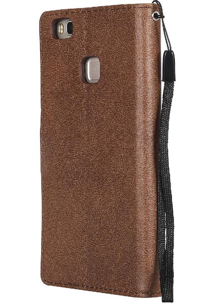 Huawei P9 Lite Için Flip Case Yüksek Kaliteli Deri Iş Cüzdan Telefon (Yurt Dışından)