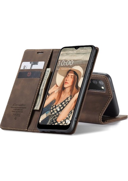 Samsung Galaxy A02S Için Flip Case Vintage Pu Deri Cüzdan Flip Folio (Yurt Dışından)