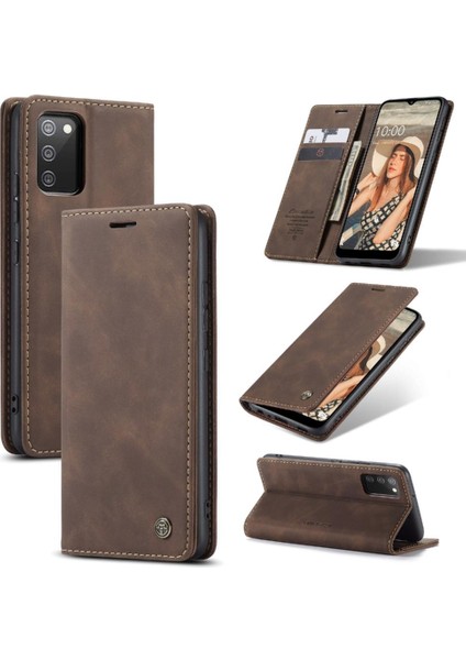 Samsung Galaxy A02S Için Flip Case Vintage Pu Deri Cüzdan Flip Folio (Yurt Dışından)