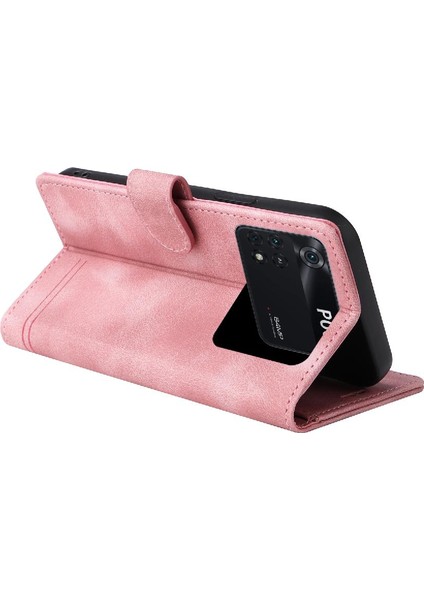 Xiaomi Poco M4 Pro Için Flip Case Cüzdan Kapak Çevirin Deri Kılıf Basit (Yurt Dışından)