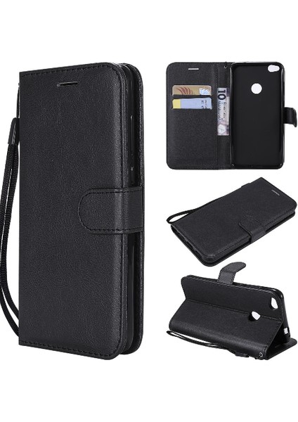 Huawei P8 Lite Klasik Düz Renk Iş Cüzdan Telefon Için Flip Case (Yurt Dışından)