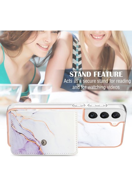 Samsung Galaxy S22 Artı 5g Mermer Yumuşak Tpu Tampon Kart Yuvaları Ince (Yurt Dışından)