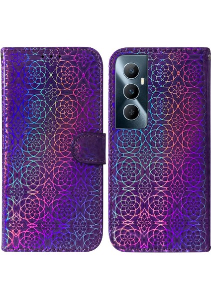 Realme C65 4g Glitter Renkli Standı Tutucu Cüzdan Kılıf Kart Için Flip Case (Yurt Dışından)