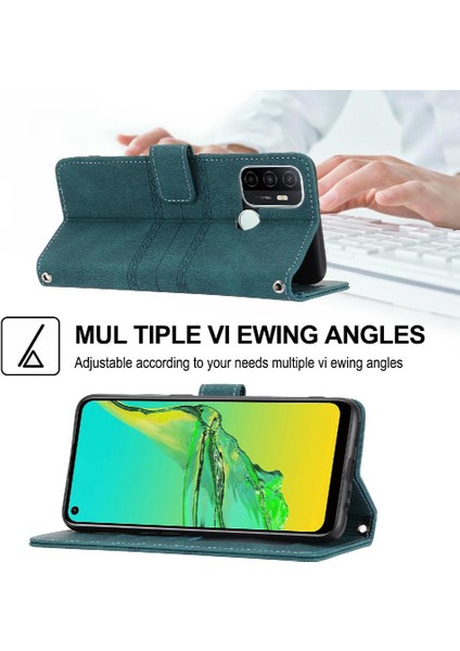 Oppo Için Flip Case A53 4g Darbeye Koruyucu Kickstand Cüzdan Kılıf Pu (Yurt Dışından)