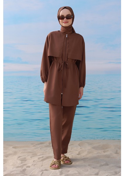 Rüzgarlıklı Yüzme Takımı Kahve modelleri