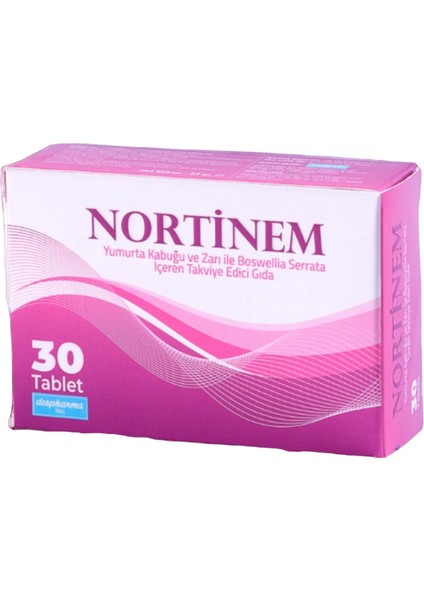 Nortinem Tablet 30 Adet ( Yumurta Kabuğu ve Zarı Ile Boswellia Serrata Içeren Takviye Edici Gıda )