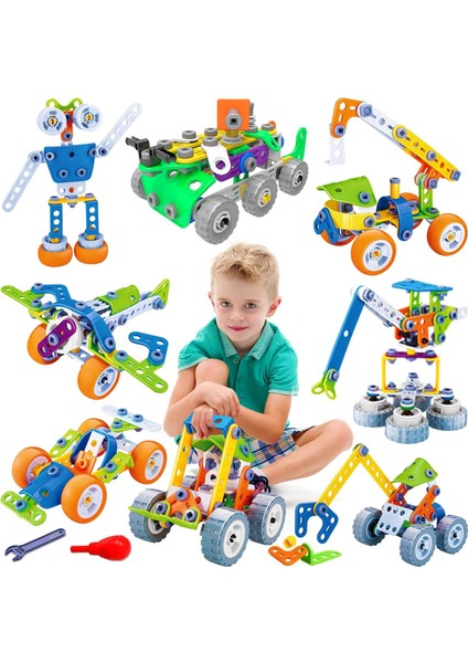 Moontoy Model 11 Eğitici Mühendislik Inşaat Yap Oyna 175 Pcs Oyun Seti