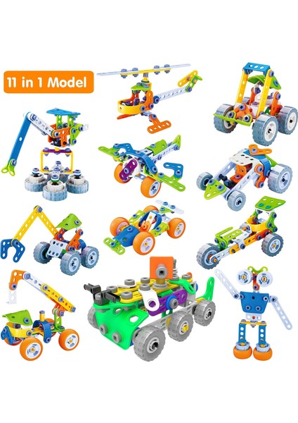 Moontoy Model 11 Eğitici Mühendislik Inşaat Yap Oyna 175 Pcs Oyun Seti