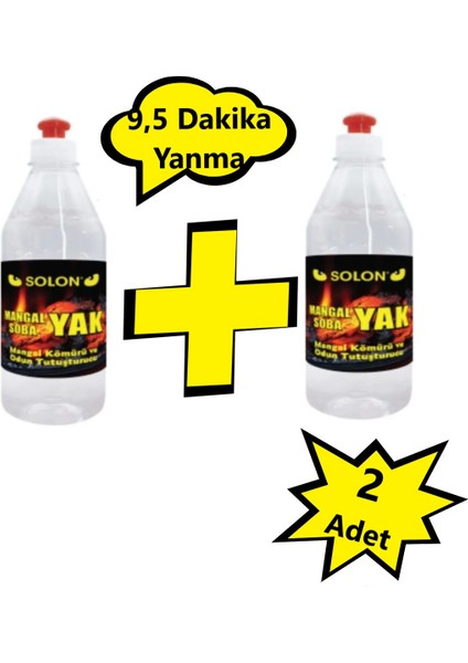 Mangal, Soba, Şömine 2 Adet Tutuşturucu Jel Yakıt. 1000 Ml. 2' li