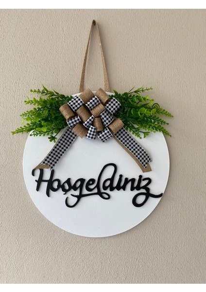 Kapı Süsü Welcome Beyaz Hediyelik Yapraklı 58 fiyatları