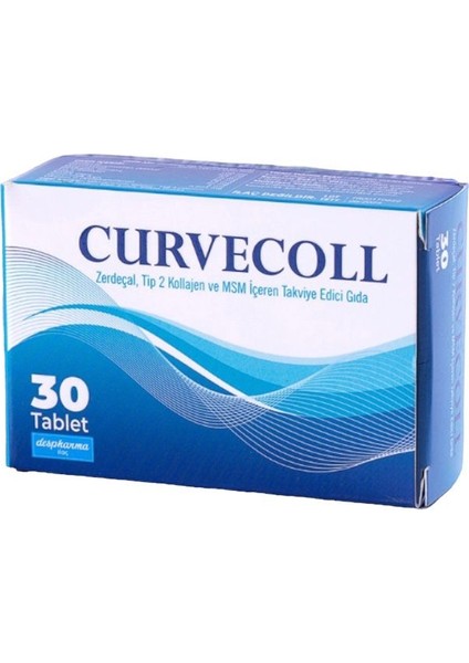 Curvecoll Tablet 30 Adet ( Zerdaçal ,tip 2 Kollajen ve Msm Içeren Takviye Edici Gıda)