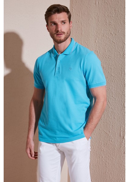 % 100 Pamuk Düğmeli Polo T Shirt Erkek Polo 5902118